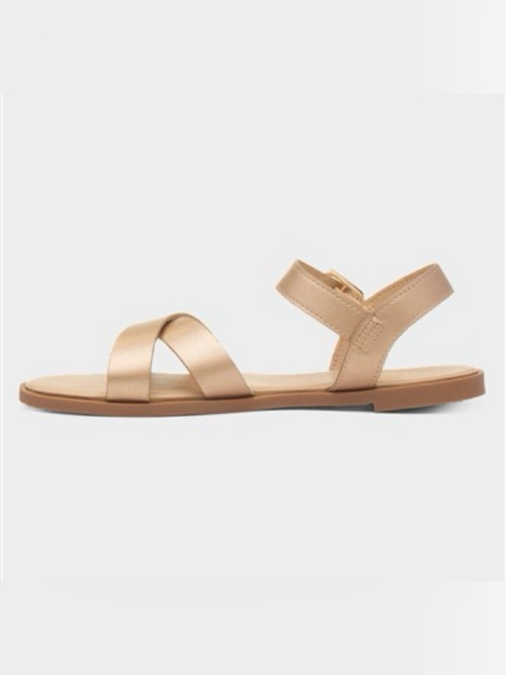 J. CREW Crewcuts Girls Metallic Gold Leather Tan Sandals Kids Shoes